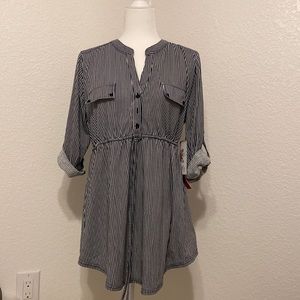 Siren Lily Maternity Striped Drawstring Top Size L